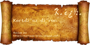 Kertész Áron névjegykártya